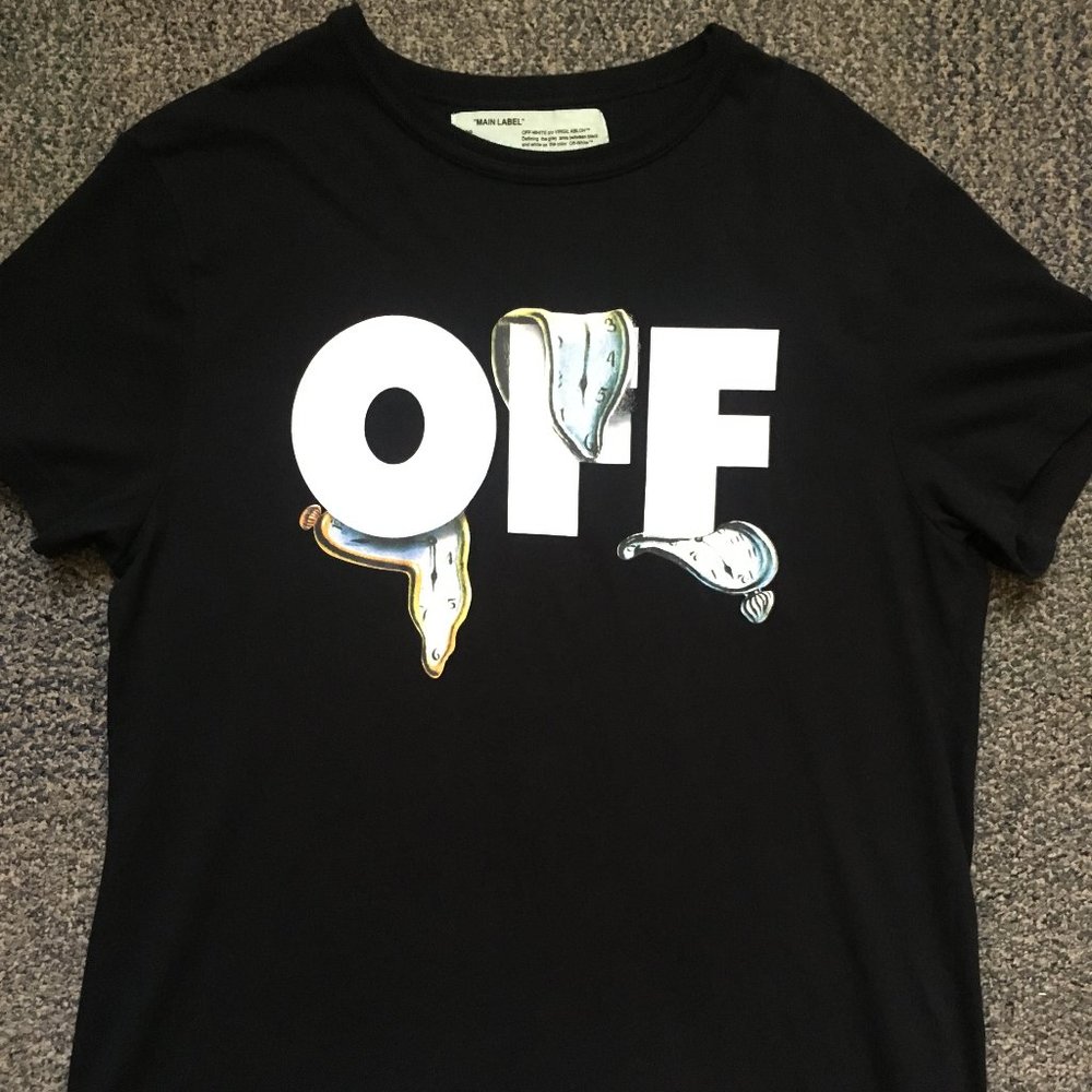 Melted Clock Dali “Not Real” Off White Tee Seeing